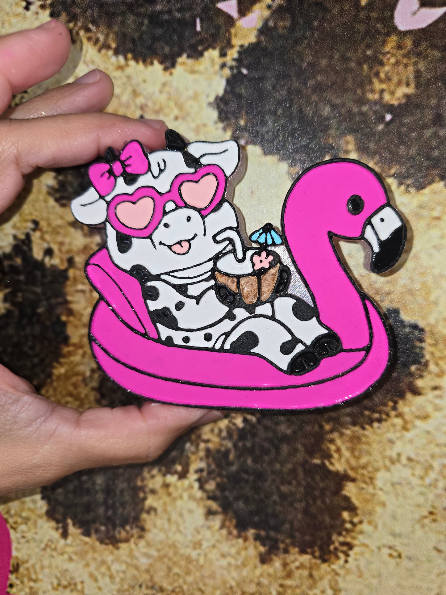 Cow on float